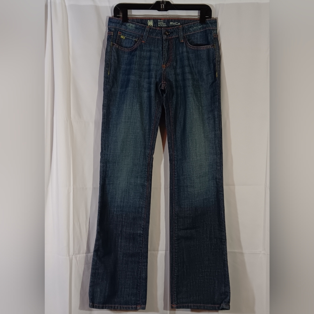 RVCA Womens 28 Blue Jeans PM Tenore Boot Cut Denim Low Rise